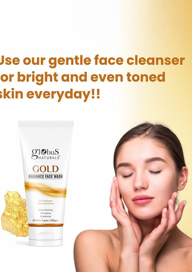 Globus Naturals Set Of 2 Gold Radiance Anti Ageing Brightening Face Wash 100G Each