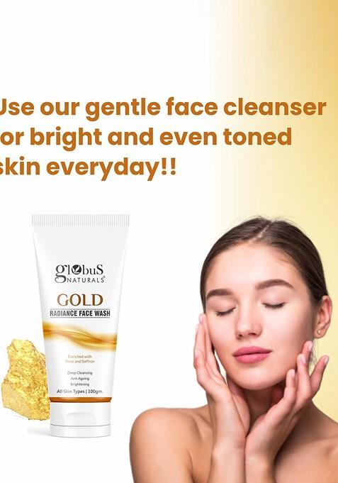 Globus Naturals Set Of 2 Gold Radiance Anti Ageing Brightening Face Wash 100G Each