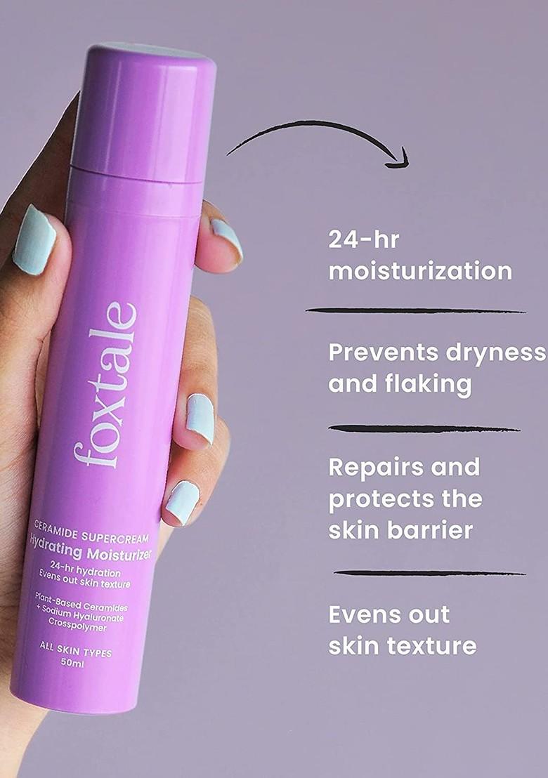 Foxtale Dewy Skin Duo Ceramide Supercream Moisturizer Finish Sunscreen