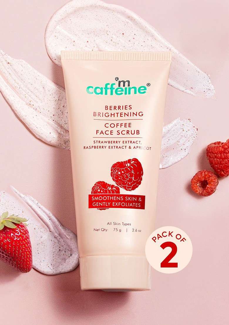 Mcaffeine Set Of 2 Berries Brightening Coffee Face Scrub 75 G Each - Indya