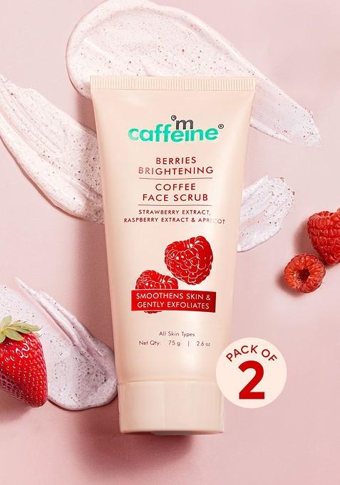 Mcaffeine Set Of 2 Berries Brightening Coffee Face Scrub 75 G Each