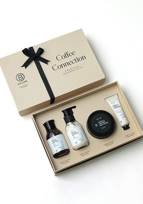 Brillare Set Of 4 Coffee Connection Body Wash Lotion Scrub Hand Cream Gift Box