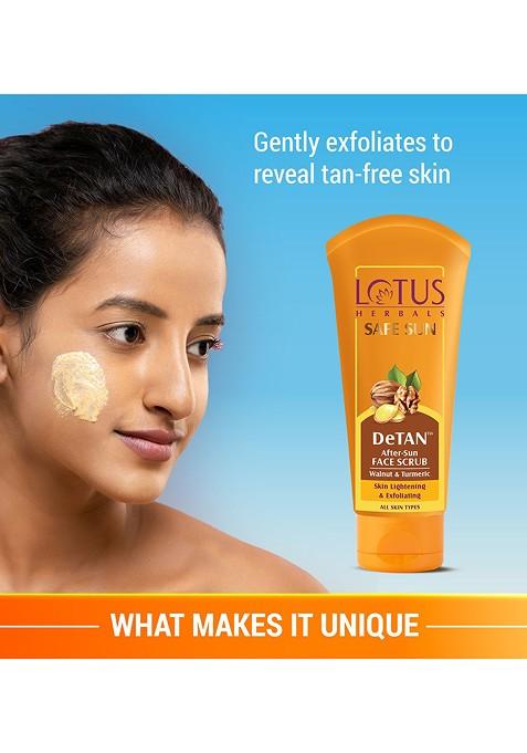 Lotus Herbals Safe Sun Detan After Face Scrub Exfoliates Removes Tan 100G