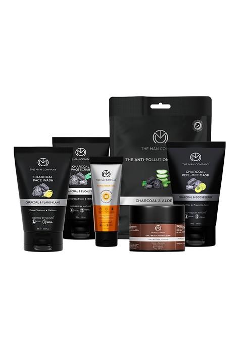 The Man Company Charcoal Face Wash Scrub Sheet Mask Peel Off Sunscreen