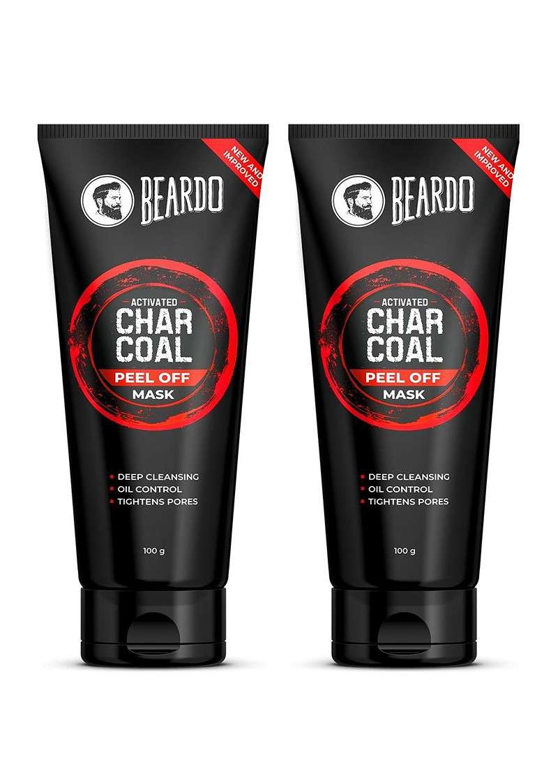 Beardo Set Of 2 Activated Charcoal Peel Off Mask With Niacinamide 100 G Each - Indya