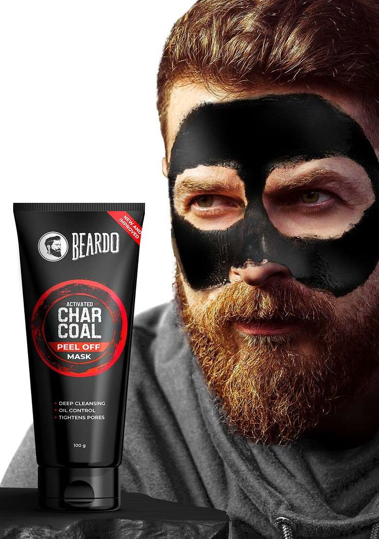 Beardo Set Of 2 Activated Charcoal Peel Off Mask With Niacinamide 100 G Each - Indya