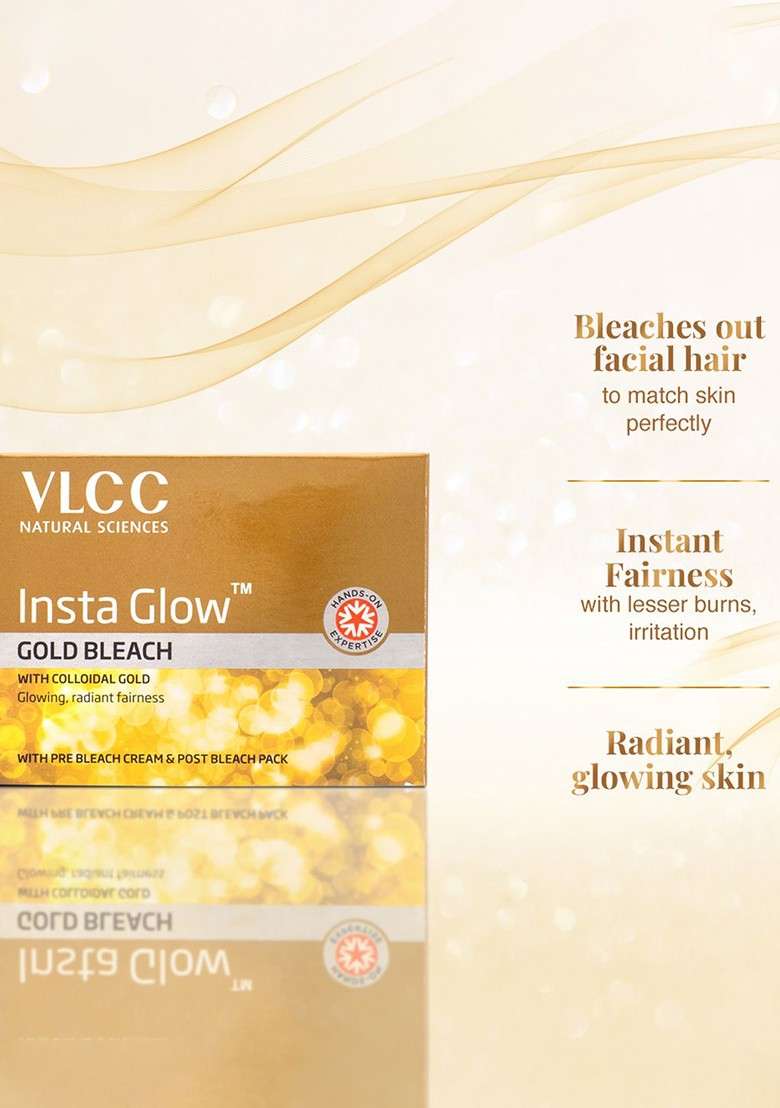 Vlcc Set Of 3 Insta Glow Gold Bleach With Colloidal 30 G Each - Indya