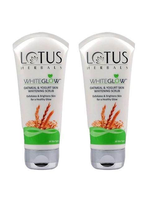 Lotus Herbals Set Of 2 Whiteglow Oatmeal Yogurt Scrub 100G Each