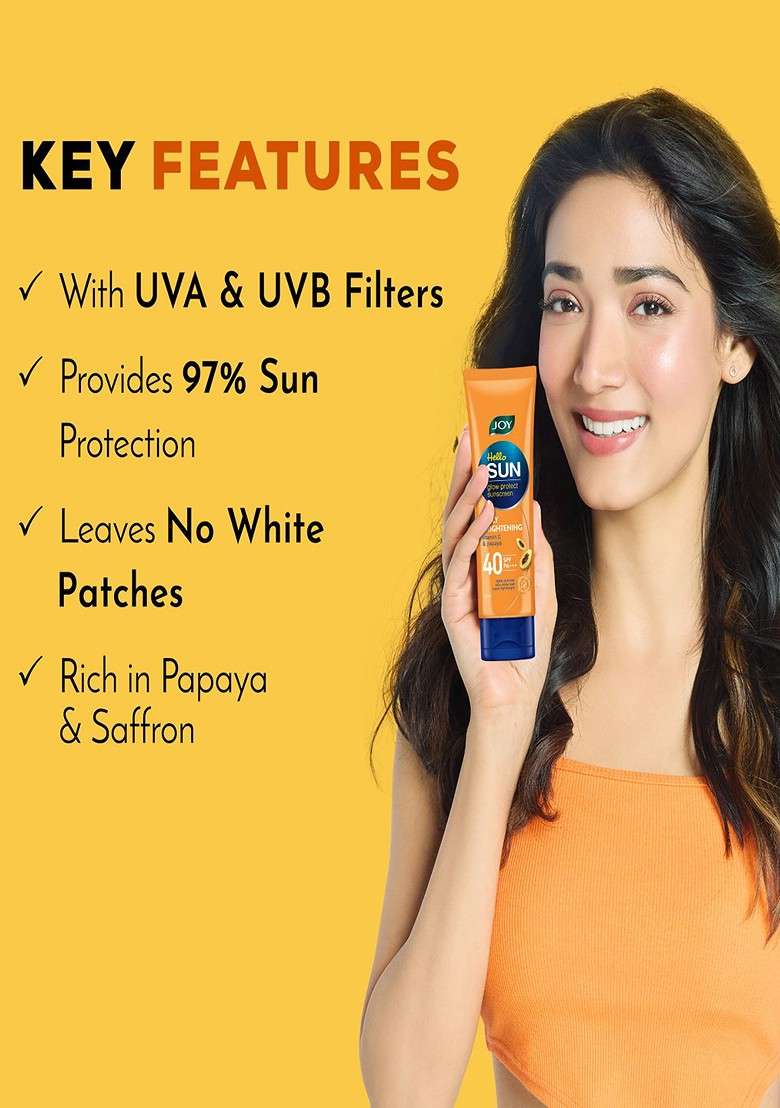Joy Set Of 2 Hello Sun Glow Protect Sunscreen Spf 40 Pa 50 Ml Each - Indya