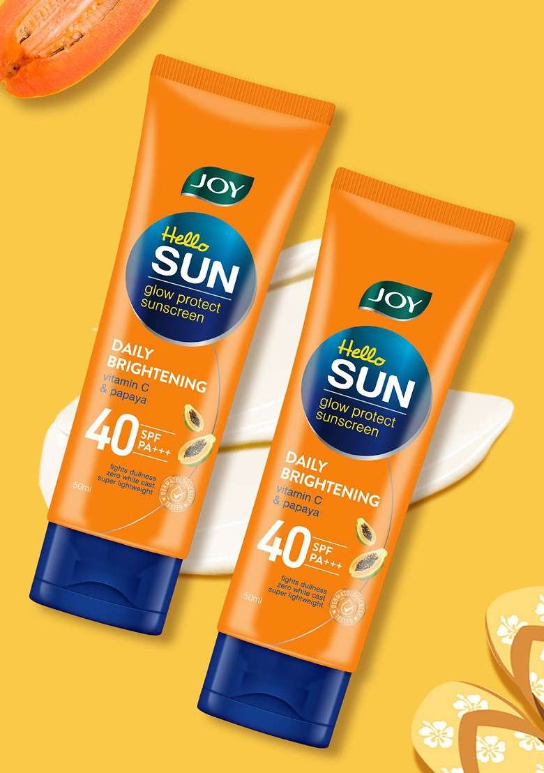 Joy Set Of 2 Hello Sun Glow Protect Sunscreen Spf 40 Pa 50 Ml Each - Indya