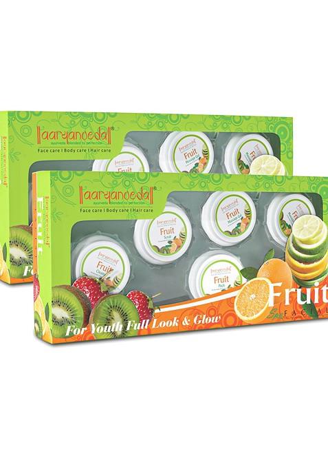 Aryanveda Set Of 2 Fruit Facial Kit To Control Dryness Hyperpigmentation Blemishes 210 G