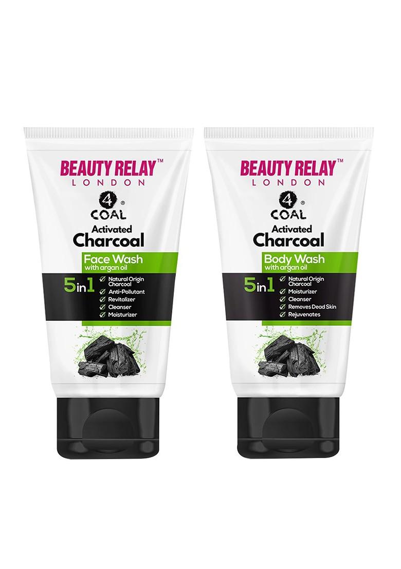 Beautyrelay London 4Coal Activated Charcoal Face Wash Body 200Ml Buy 1 Get Free