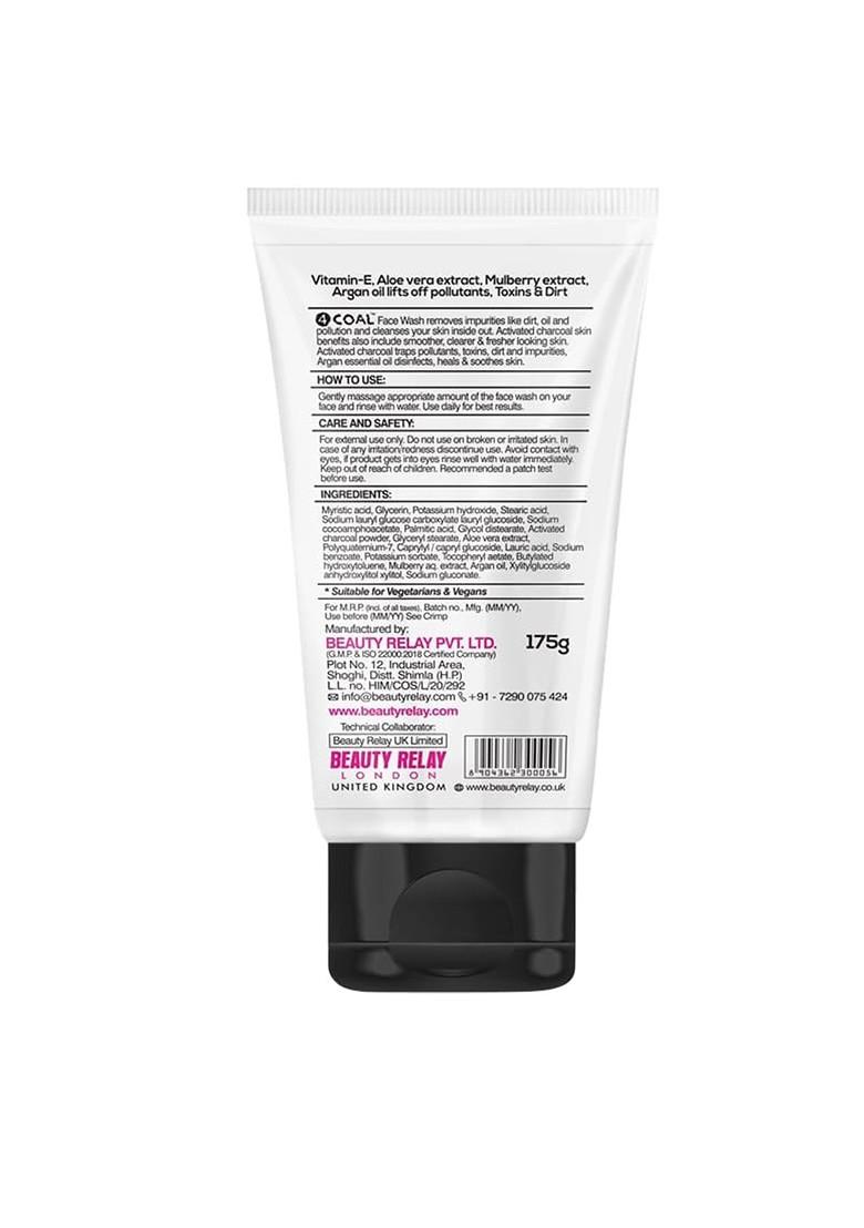 Beautyrelay London 4Coal Activated Charcoal Face Wash Scrub 200Ml Buy 1 Get Free