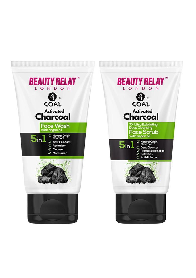 Beautyrelay London 4Coal Activated Charcoal Face Wash Scrub 200Ml Buy 1 Get Free