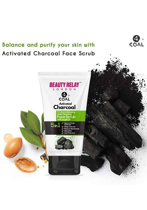 Beautyrelay London 4Coal Activated Charcoal Face Wash Scrub 200Ml Buy 1 Get Free