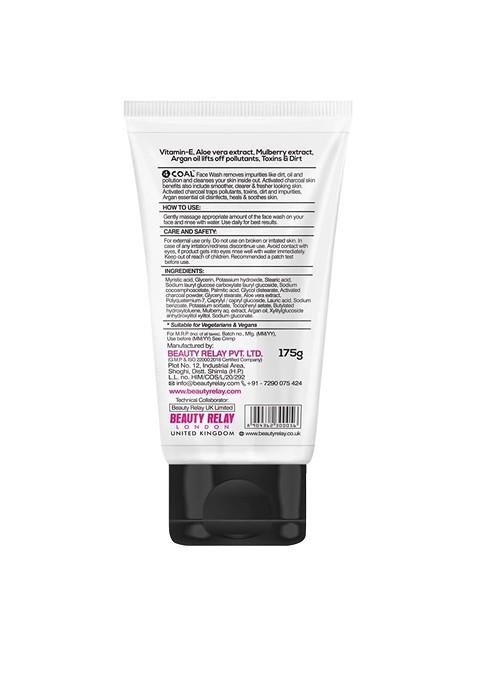 Beautyrelay London 4Coal Activated Charcoal 5 In 1 Face Wash With Argan Oil 175 G