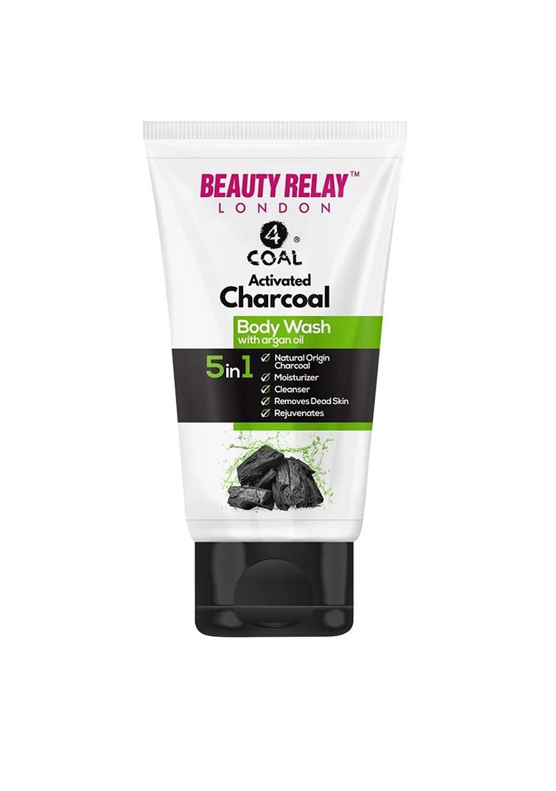 Beautyrelay London Unisex Activated Charcoal 5 In 1 Argan Oil Body Wash 200Ml