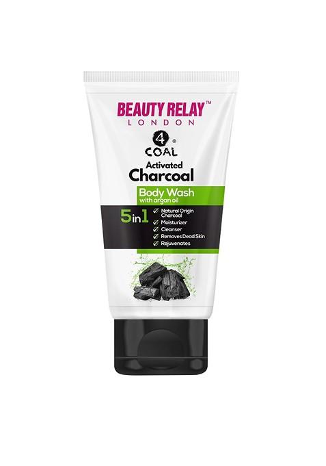 Beautyrelay London Unisex Activated Charcoal 5 In 1 Argan Oil Body Wash 200Ml