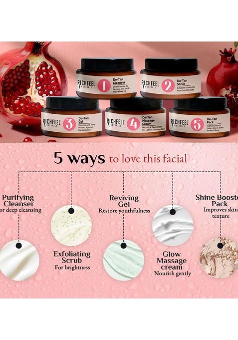 Richfeel Unisex De Tan Facial Kit 5X50G