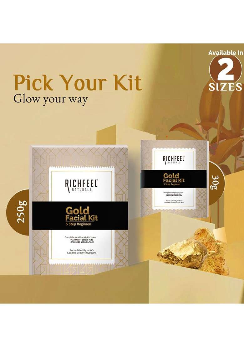 Richfeel Set Of 2 Gold Facial Kit - Indya