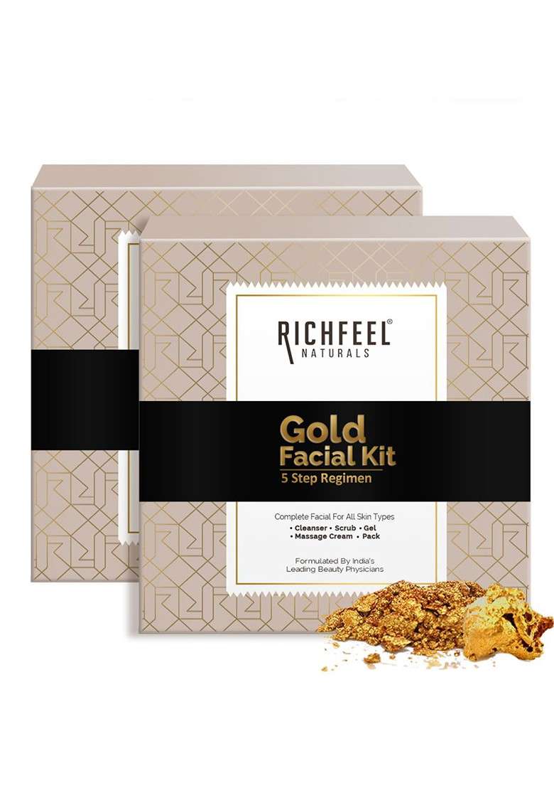 Richfeel Set Of 2 Gold Facial Kit - Indya