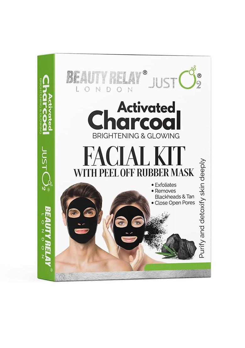 Beautyrelay London Activated Charcoal Facial Kit With Peel Off Rubber Mask 59G