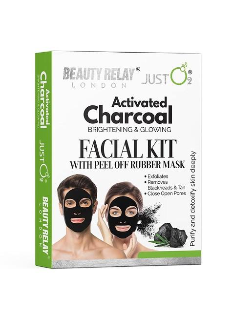 Beautyrelay London Activated Charcoal Facial Kit With Peel Off Rubber Mask 59G