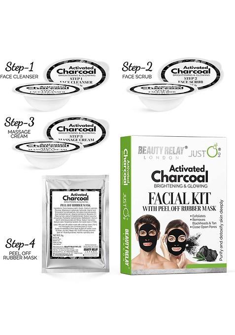 Beautyrelay London Activated Charcoal Facial Kit With Peel Off Rubber Mask 59G