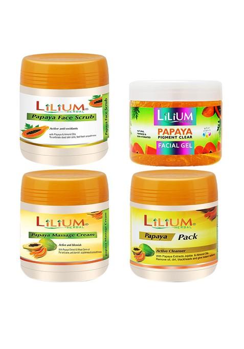 Lilium Set Of 4 Anti Oxidants Papaya Facial Kit