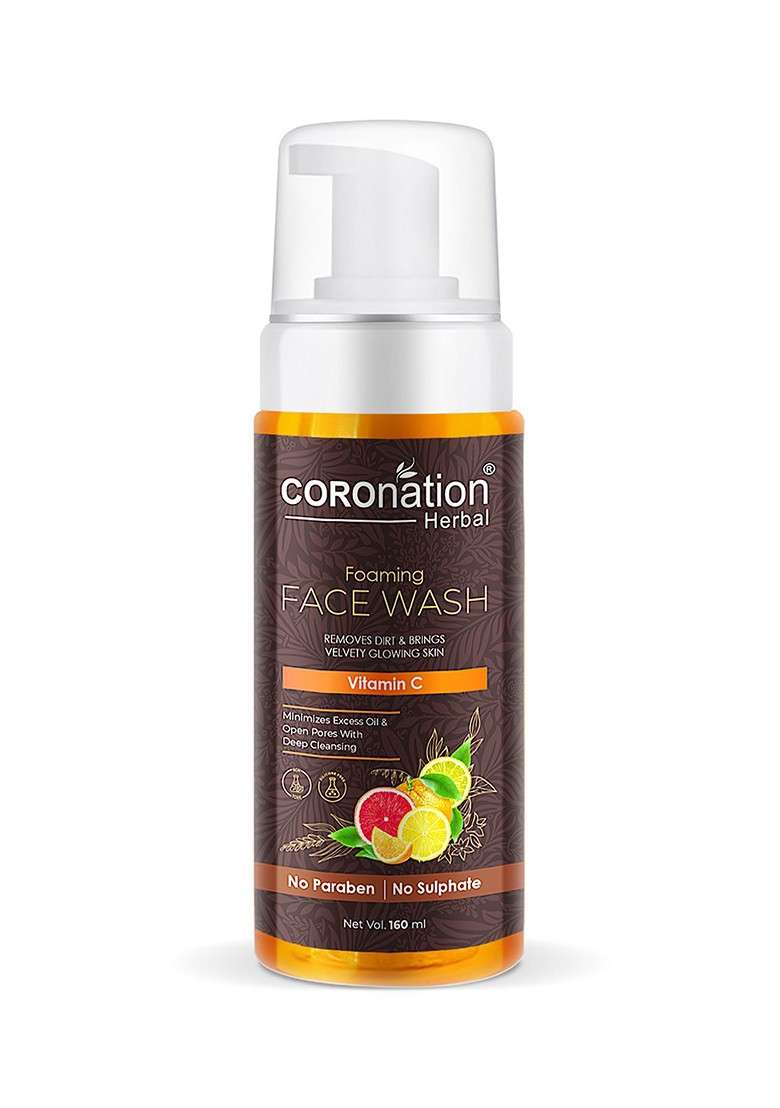 Coronation Herbal Paraben Free Vitamin C Foaming Face Wash With Wheat Protein 160 Ml - Indya