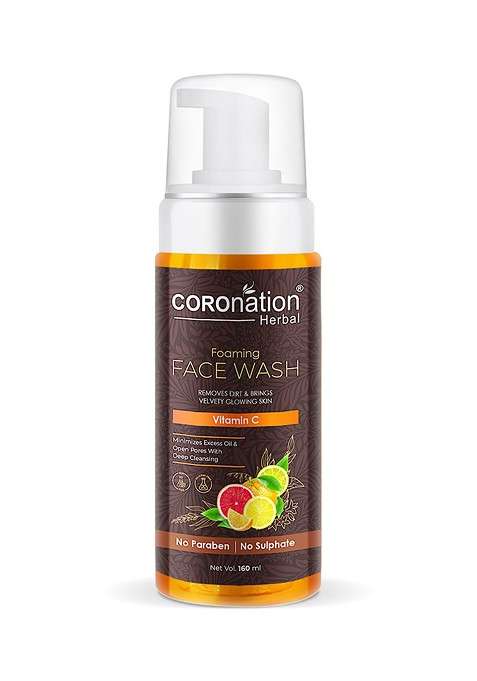 Coronation Herbal Paraben Free Vitamin C Foaming Face Wash With Wheat Protein 160 Ml