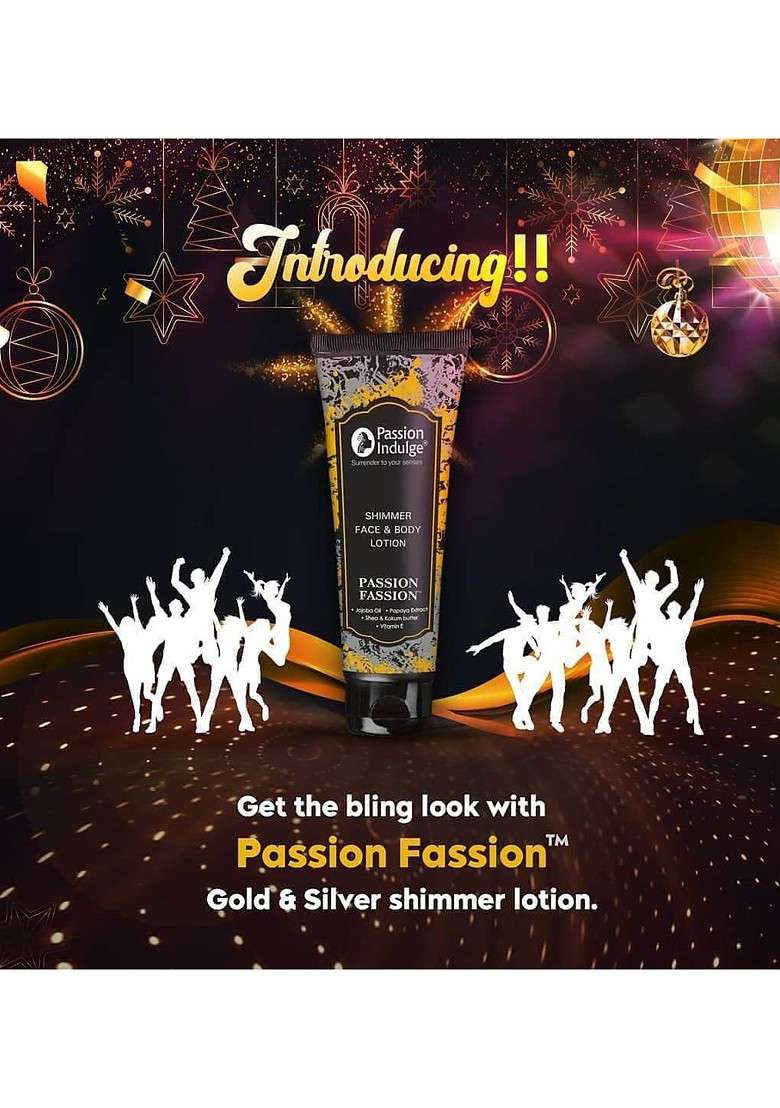 Passion Indulge Fassion Shimmer Face Body Lotion With Jojoba Oil Papaya 100G - Indya