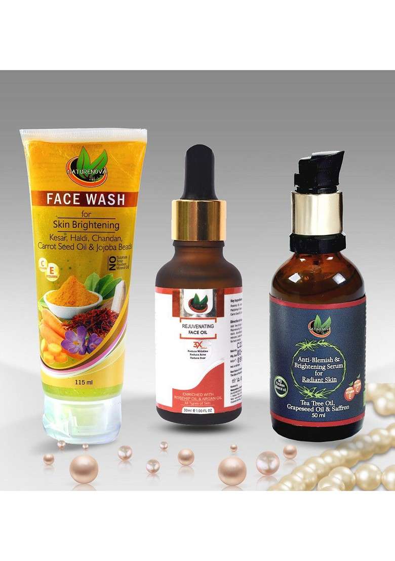 Naturenova Herbals Skin Brightening Face Wash Oil Serum 195Ml - Indya