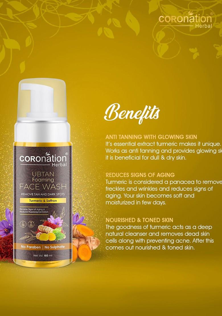 Coronation Herbal Ubtan Foaming Face Wash For Tan Removal Deep Cleaning 160Ml