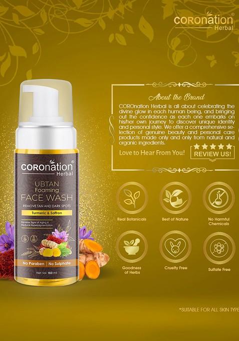Coronation Herbal Ubtan Foaming Face Wash For Tan Removal Deep Cleaning 160Ml