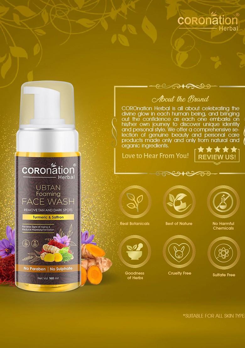 Coronation Herbal Set Of 2 Ubtan Foaming Face Washes For Tan Removal 160Ml Each