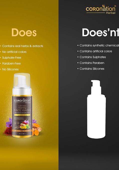Coronation Herbal Set Of 2 Ubtan Foaming Face Washes For Tan Removal 160Ml Each