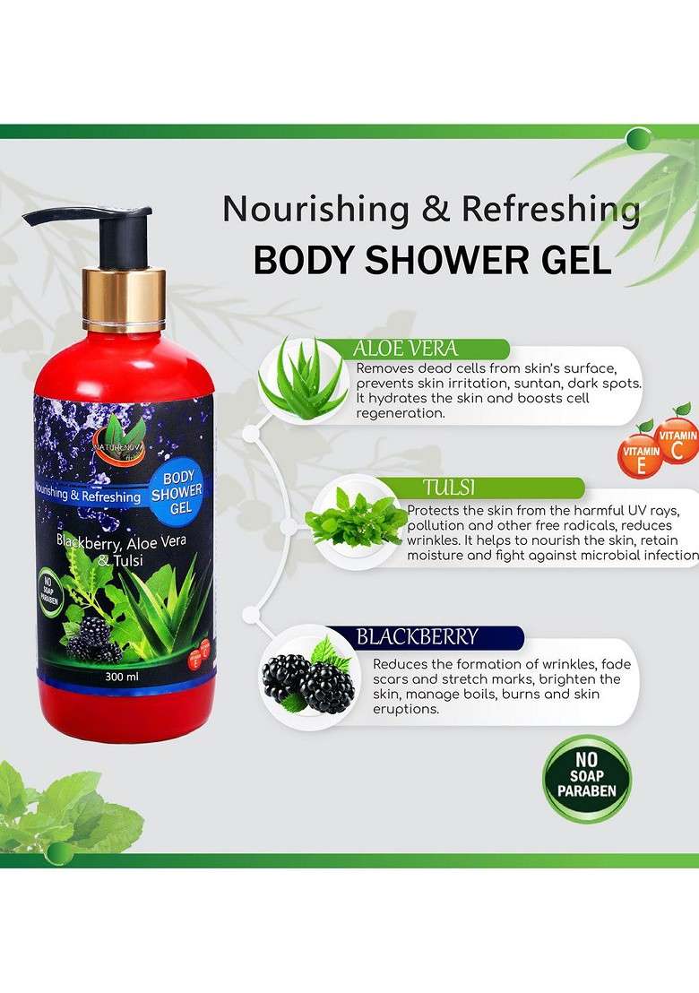 Naturenova Herbals Set Of Shower Gel 300Ml Body Scrub 200Ml - Indya