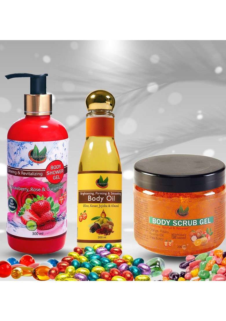Naturenova Herbals Body Wash Scrub Oil - Indya