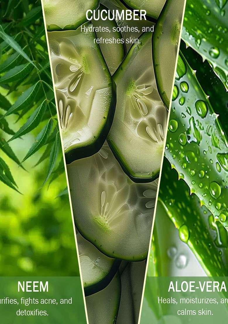 7Daysnatural Cucumber Face Wash Fights Acne Balances Skin Ph 100Ml - Indya