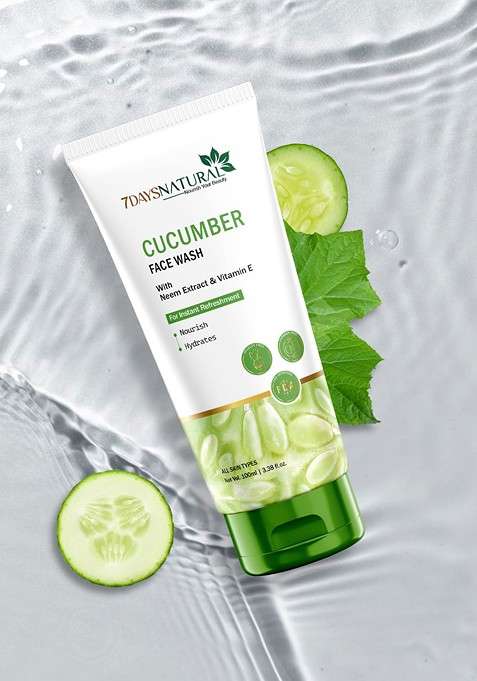 7Daysnatural Cucumber Face Wash Fights Acne Balances Skin Ph 100Ml