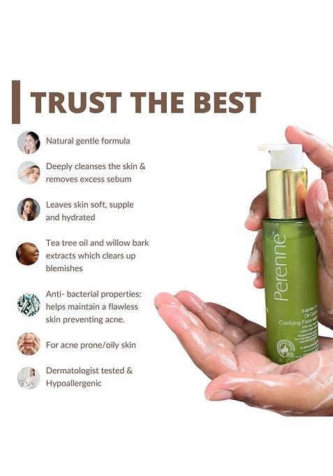 Perenne Sulphate Free Oil Control Clarifying Facewash For Oily And Acne Prone Skin 100 Ml