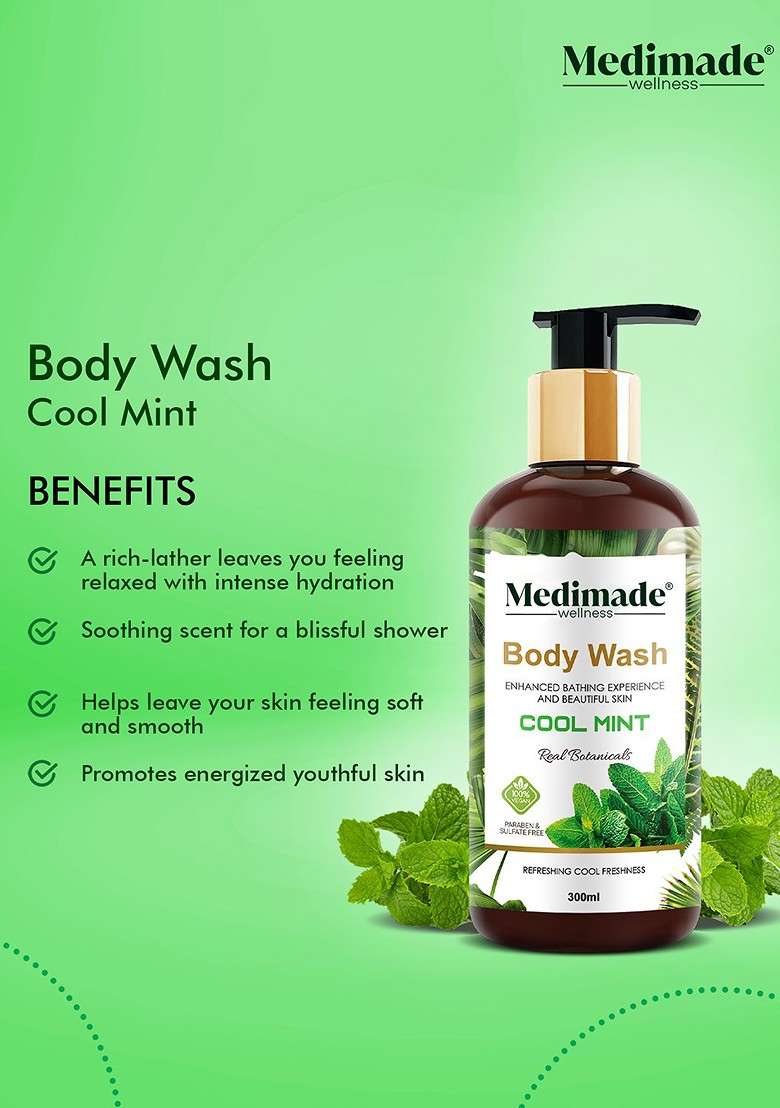 Medimade Cooling Mint Body Wash 300 Ml - Indya