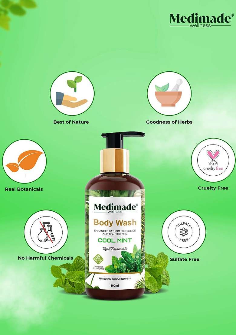 Medimade Cooling Mint Body Wash 300 Ml - Indya