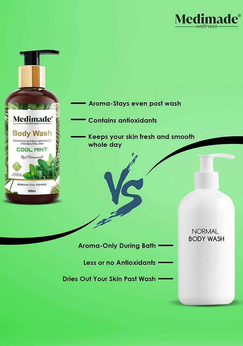 Medimade Cooling Mint Body Wash 300 Ml - Indya