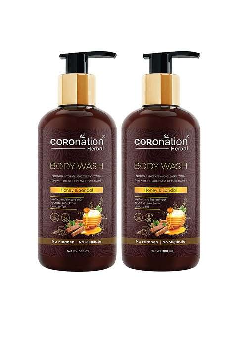 Coronation Herbal Set Of 2 Honey Sandal Body Wash 300 Ml Each