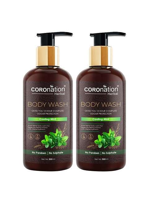 Coronation Herbal Set Of 2 Cooling Mint Body Wash 300 Ml Each