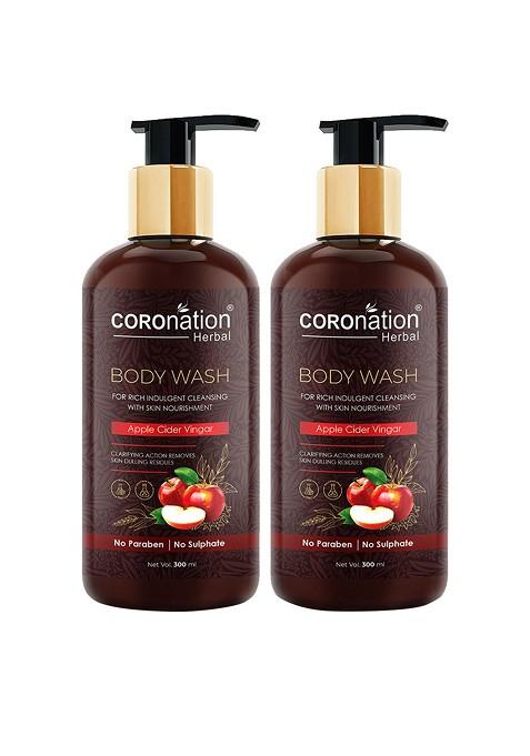 Coronation Herbal Set Of 2 Apple Cider Vinegar Body Wash 300 Ml Each