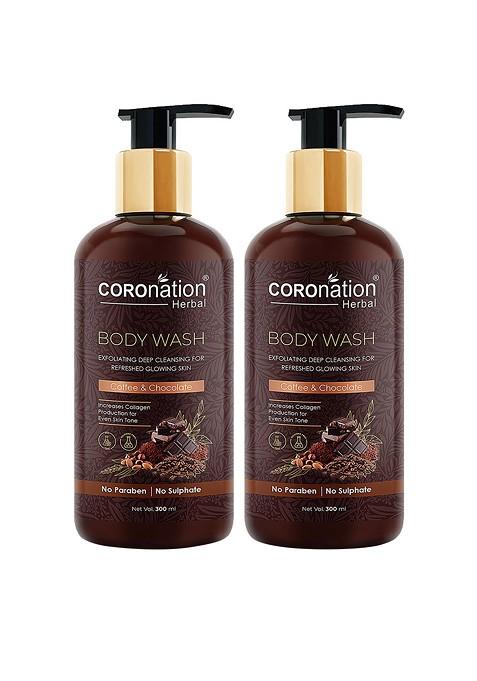 Coronation Herbal Set Of 2 Coffee And Chocolate Body Wash 300 Ml Each