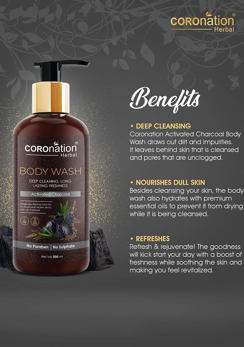 Coronation Herbal Activated Charcoal Deep Cleaning Body Wash 300 Ml